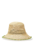 قبعة هيبي كروشيه بحافة ملونة